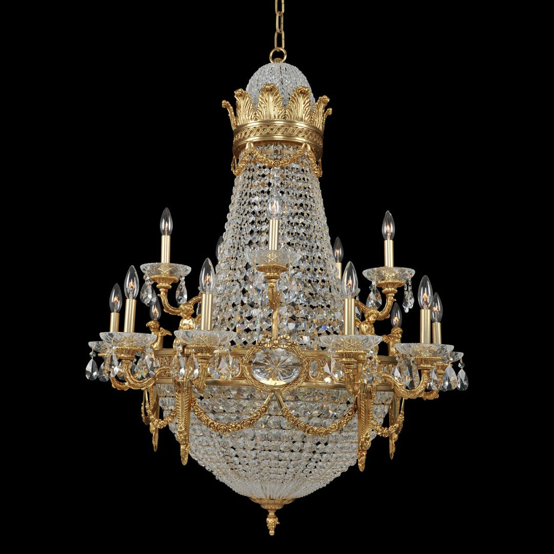 Allegri  Marseille (10+5) Arm 2 Tier Chandelier Chandelier Allegri Antique Brass  