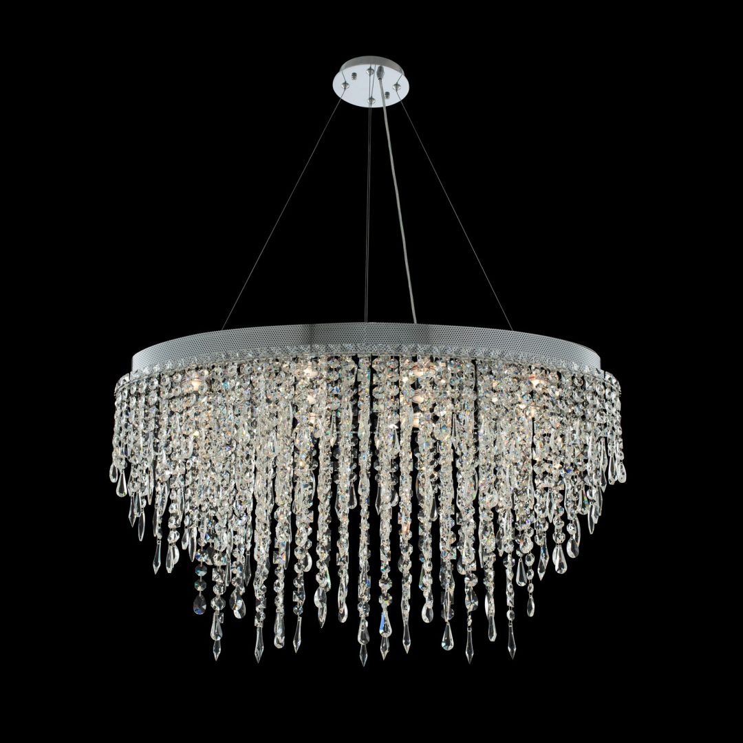 Allegri  Tenuta 36 Inch Oval Convertible Pendant / Flush Mount Linear Chandeliers Allegri Polished Chrome  