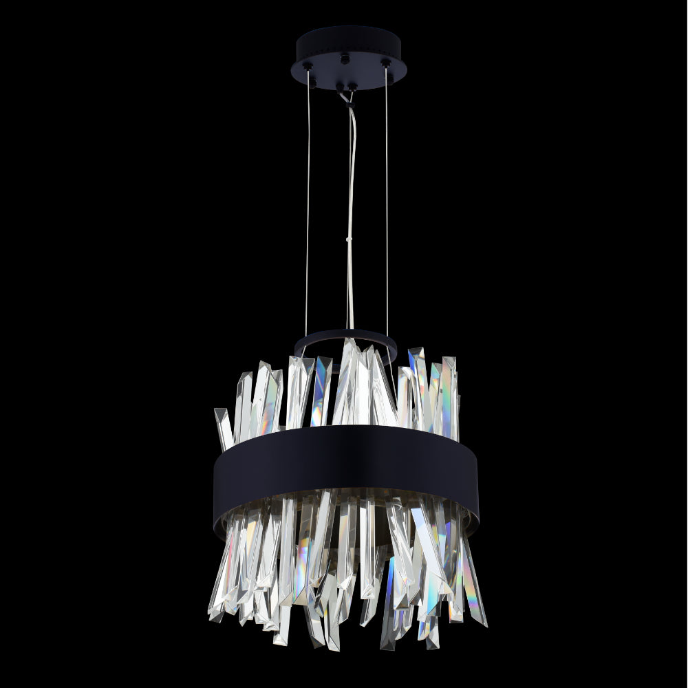 Allegri  Glacier 10 in LED Mini Pendant  Allegri Matte Balck  