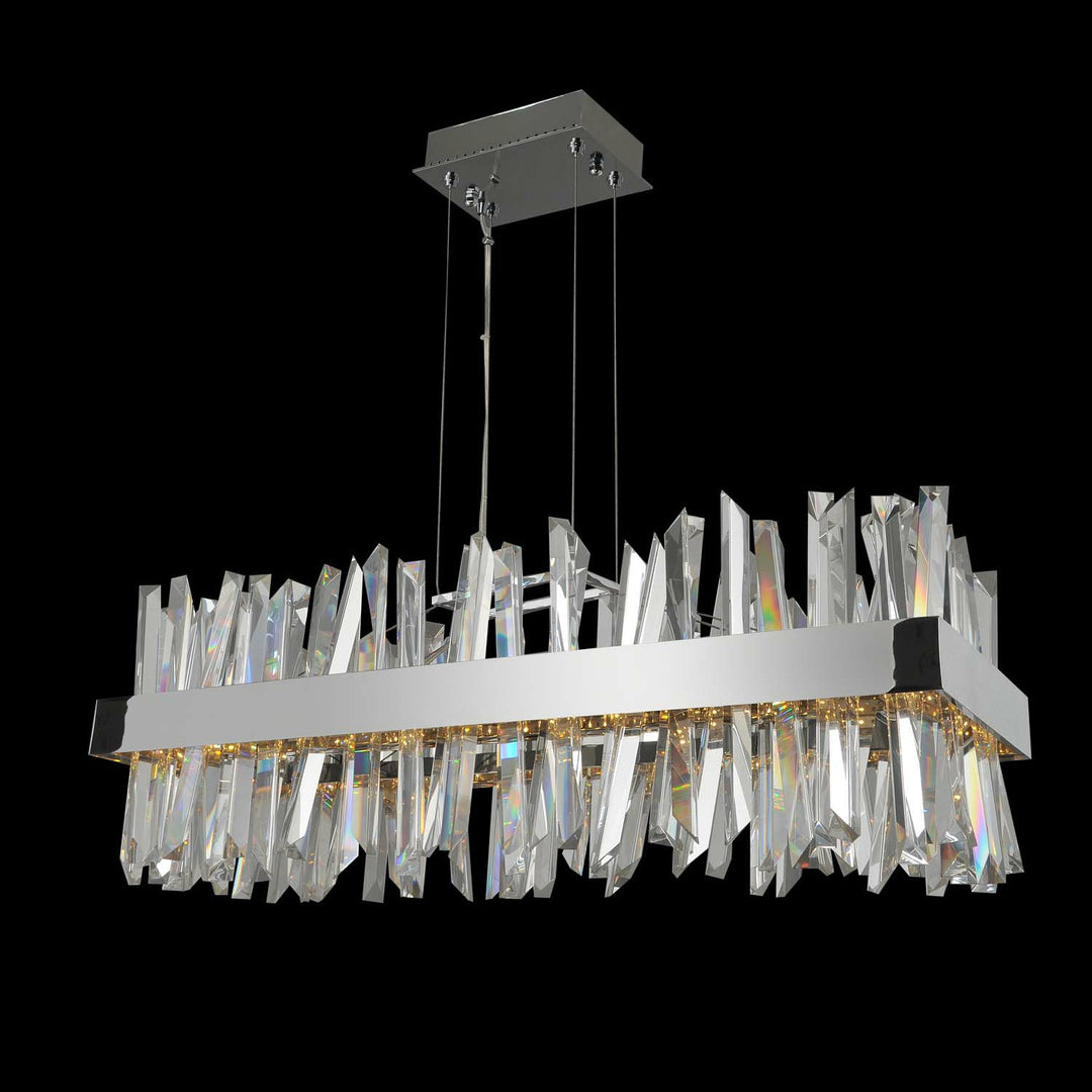 Allegri  Glacier 36 Inch LED Rectangular Island Linear Chandeliers Allegri Chrome  