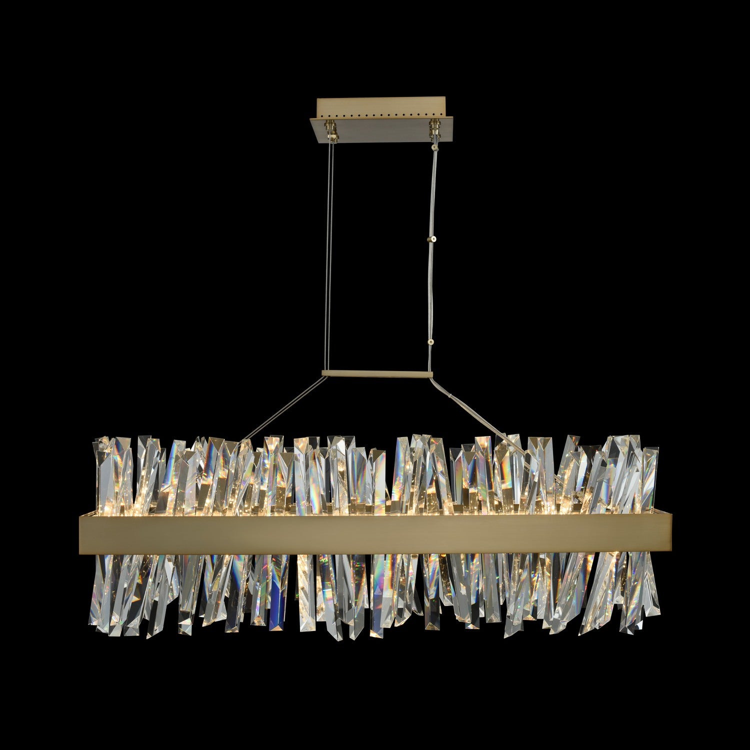 Allegri  Glacier 36 Inch LED Rectangular Island Island Allegri Brushed Champagne Gold  