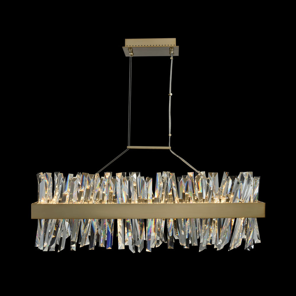 Allegri  Glacier 36 Inch LED Rectangular Island Linear Chandeliers Allegri Brushed Champagne Gold  