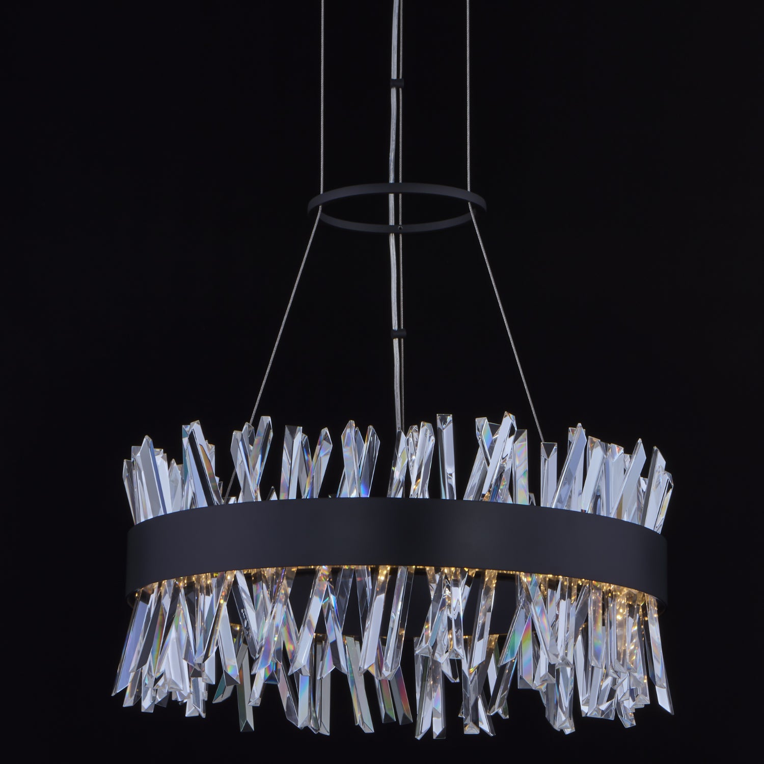 Allegri  Glacier 20 in LED Pendant  Allegri Matte Balck  