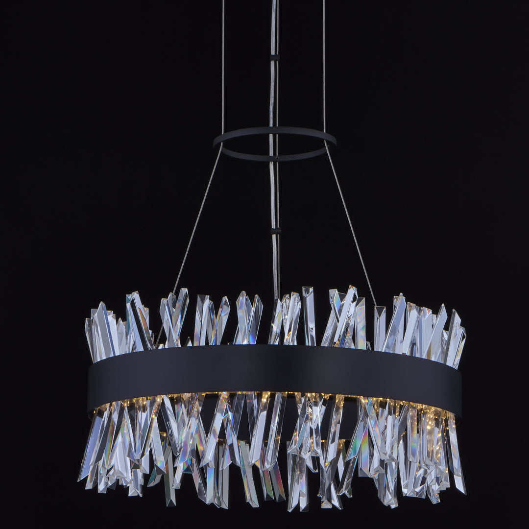 Allegri  Glacier 20 in LED Pendant Pendants Allegri Matte Balck  