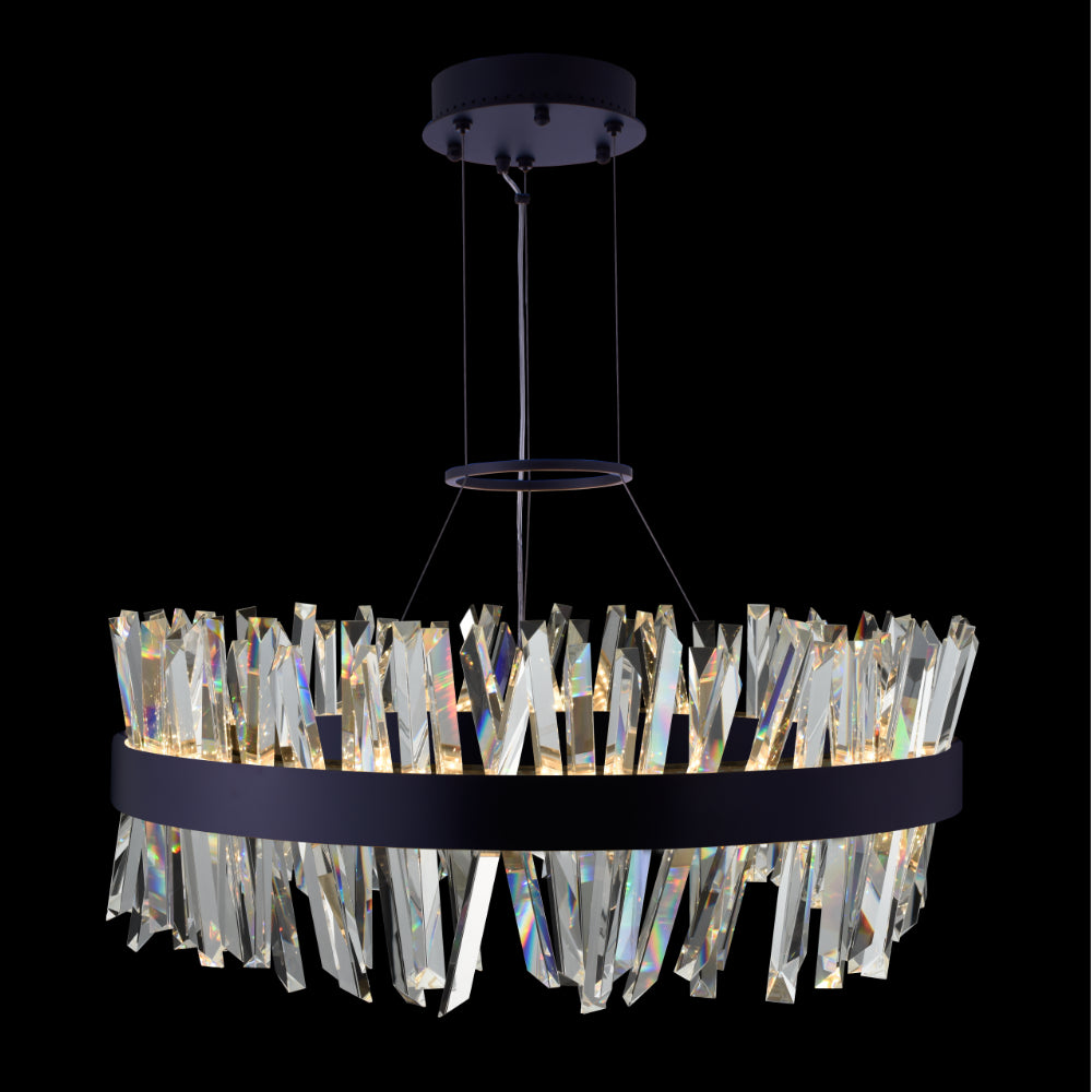 Allegri  Glacier 32 in LED Pendant Pendants Allegri Matte Balck  