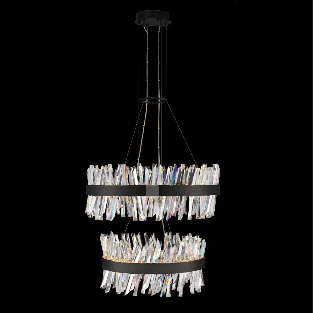 Allegri  Glacier 2 Tier LED Pendant Pendants Allegri Matte Balck  