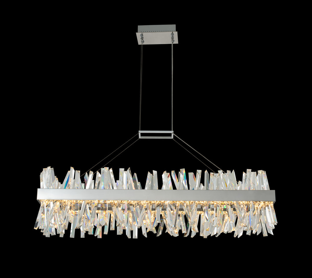 Allegri  Glacier 48 Inch LED Island Linear Chandeliers Allegri Polished Chrome  