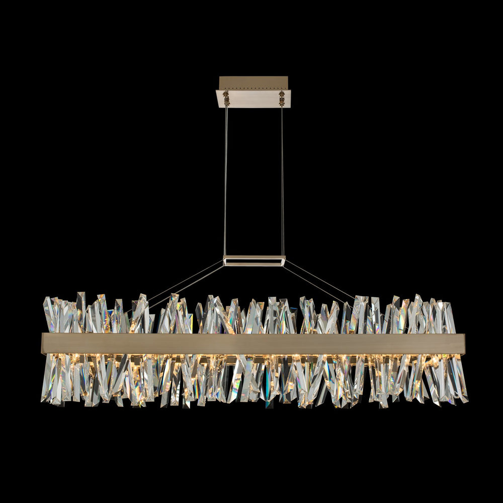 Allegri  Glacier 48 Inch LED Island Linear Chandeliers Allegri Brushed Champagne Gold  