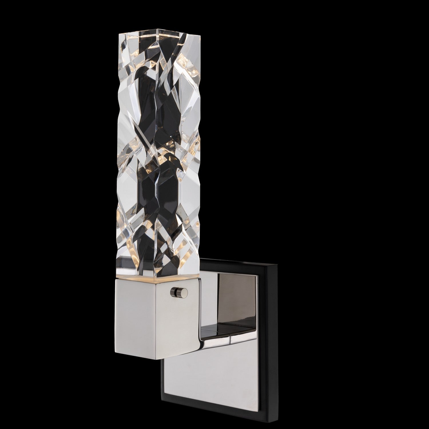 Allegri  Serres 1 Light ADA LED Wall Sconce Wall Sconce Allegri Matte Black w Polished Nickel  