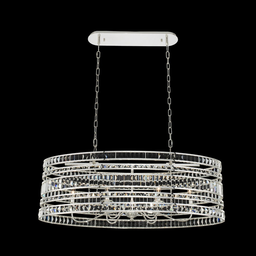 Allegri  Strato 42 Inch Island Linear Chandeliers Allegri Polished Silver  