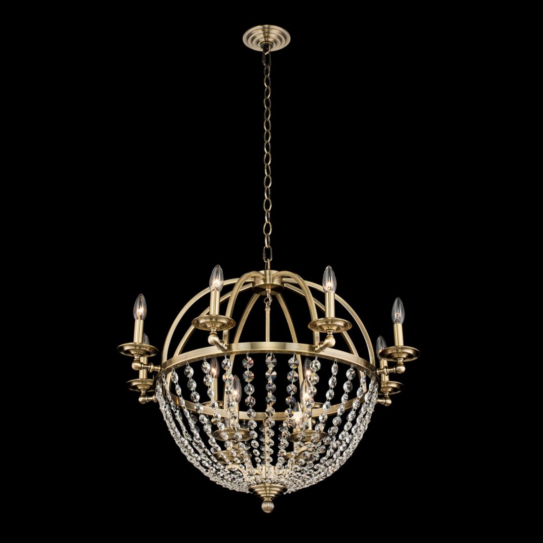 Allegri  Pendolo 8 Arm Orb Chandelier (4+8 Light) Chandelier Allegri Brushed Champagne Gold  