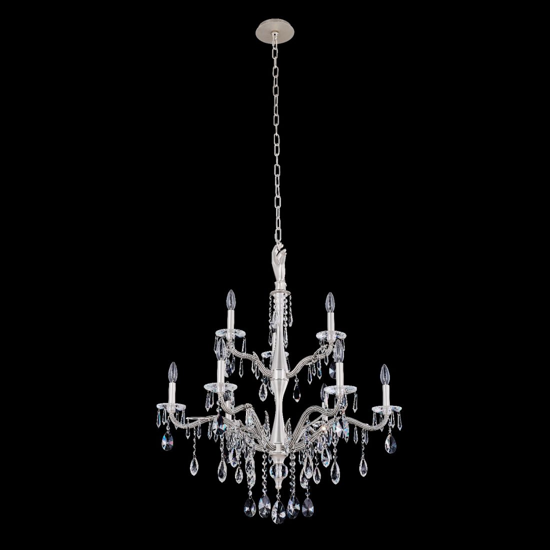 Allegri  Venere 9 Light 2 Tier Chandelier Chandelier Allegri Pewter  