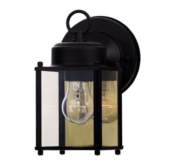 Savoy House Exterior Collections Outdoor | Wall Lantern Outdoor Wall Lights Savoy House 4.75x4.75x7.88 Black Clear Glass