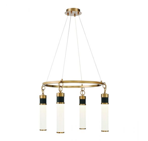 Savoy House Abel Chandelier Chandelier Savoy House Matte Black with Warm Brass Accents 4 