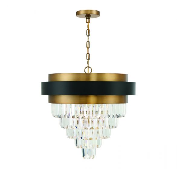 Savoy House Marquise Chandelier Chandelier Savoy House Matte Black with Warm Brass Accents 4 