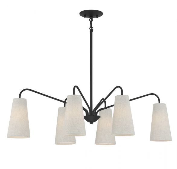 Essentials Edgewood Chandelier Chandelier Essentials Matte Black 6 