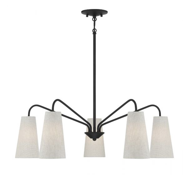 Essentials Edgewood Chandelier Chandelier Essentials Matte Black 5 