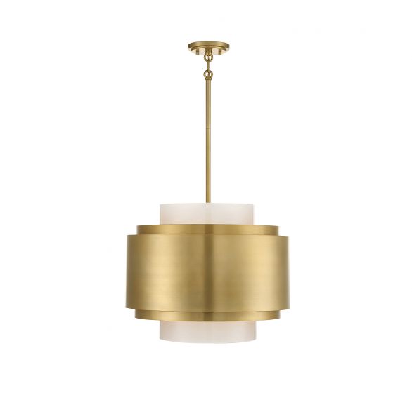 Savoy House Beacon Pendant Pendants Savoy House Burnished Brass 4 Frosted White