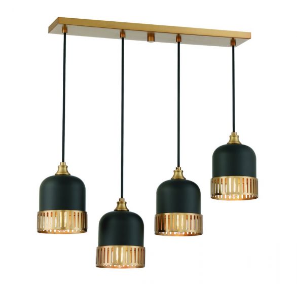 Savoy House Eclipse Chandelier Chandelier Savoy House Matte Black with Warm Brass Accents 4 