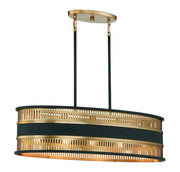 Savoy House Eclipse Chandelier Chandelier Savoy House Matte Black with Warm Brass Accents 5 