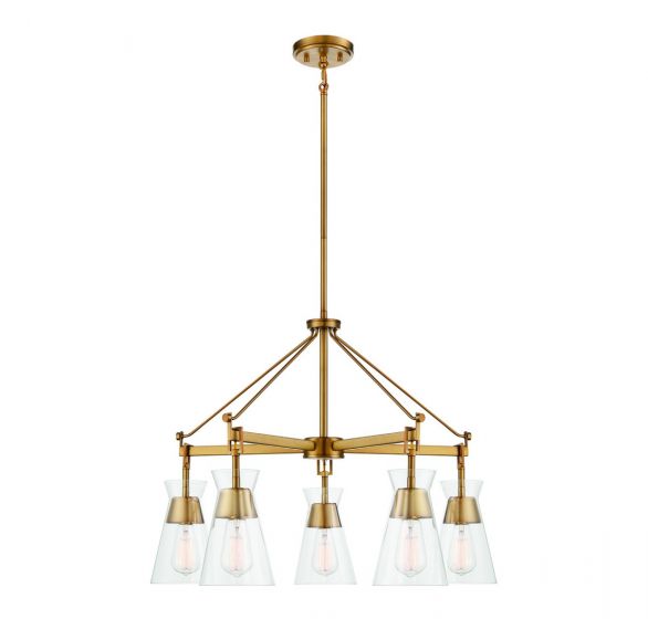 Essentials Lakewood Chandelier Chandelier Essentials Warm Brass 5 