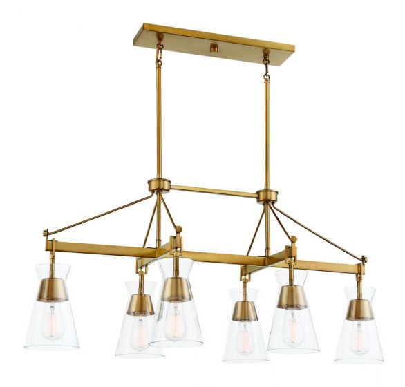 Essentials Lakewood Chandelier Chandelier Essentials Warm Brass 6 