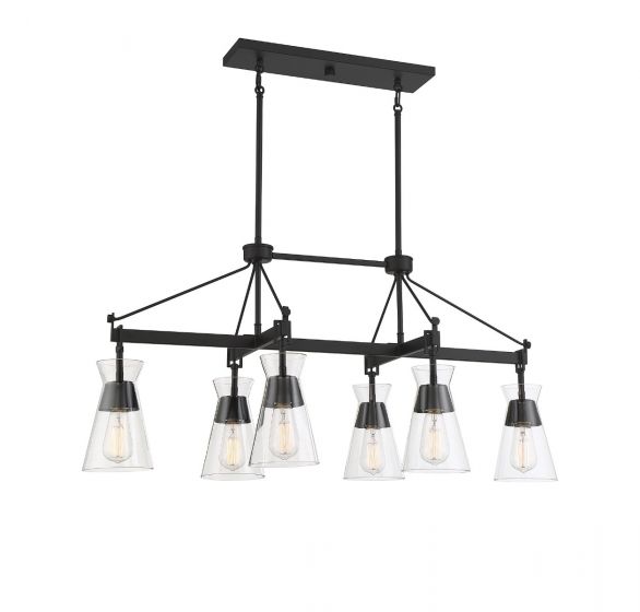 Essentials Lakewood Chandelier Chandelier Essentials Matte Black 6 