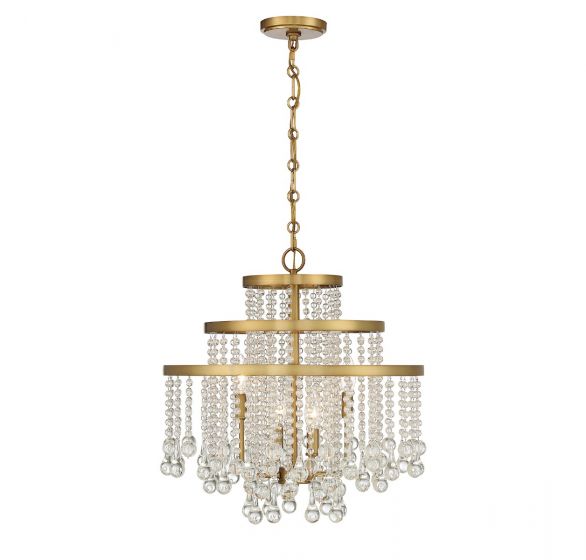 Savoy House Luna Chandelier Chandelier Savoy House Warm Brass 4 