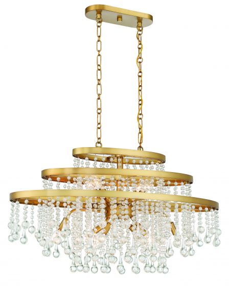 Savoy House Luna Chandelier Chandelier Savoy House Warm Brass 10 