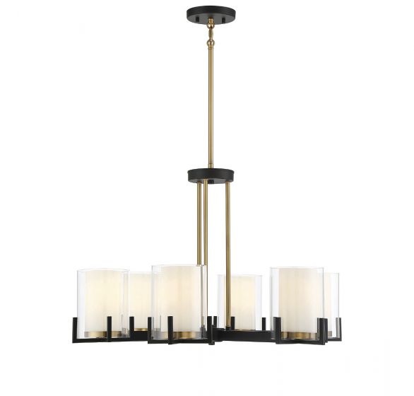 Savoy House Eaton Chandelier Chandelier Savoy House Matte Black with Warm Brass Accents 6 