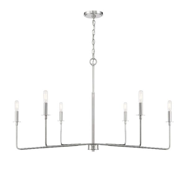 Essentials Salerno Chandelier Chandelier Essentials Polished Nickel 6 