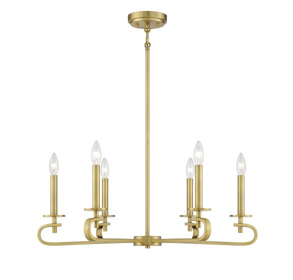 Essentials Torino Chandelier Chandelier Essentials Warm Brass 6 