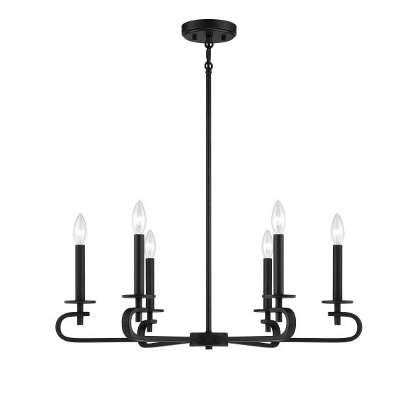 Essentials Torino Chandelier Chandelier Essentials Matte Black 6 