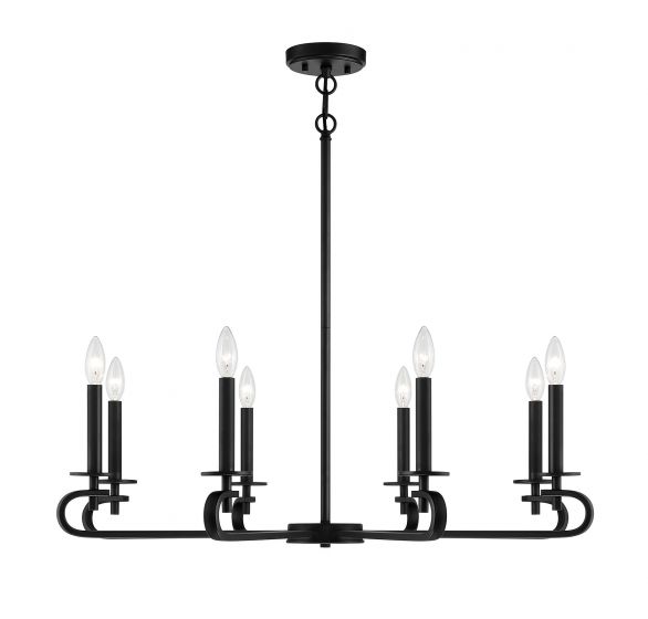 Essentials Torino Chandelier Chandeliers Savoy House Matte Black 8 