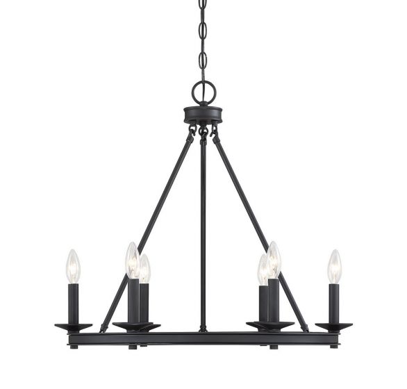 Essentials Middleton Chandelier Chandelier Essentials Matte Black 6 