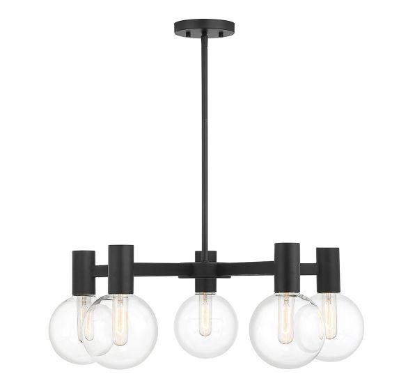 Essentials Wright Chandelier Chandeliers Savoy House Matte Black 5 