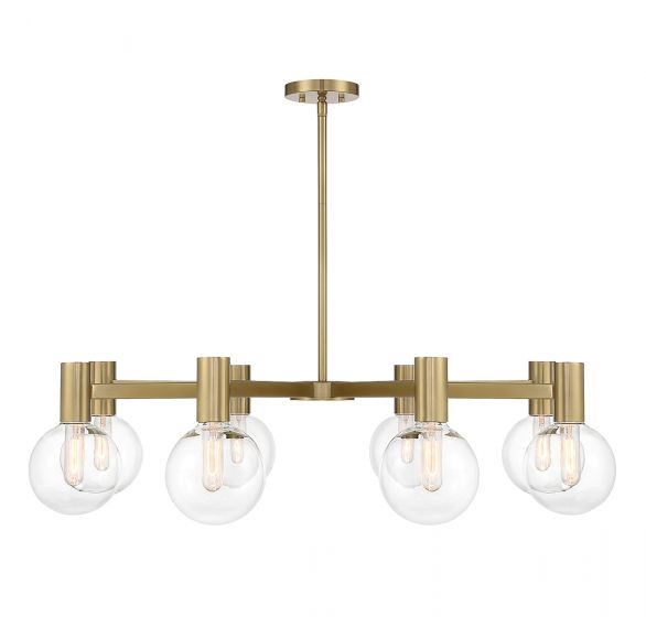 Essentials Wright Chandelier Chandeliers Savoy House Warm Brass 8 