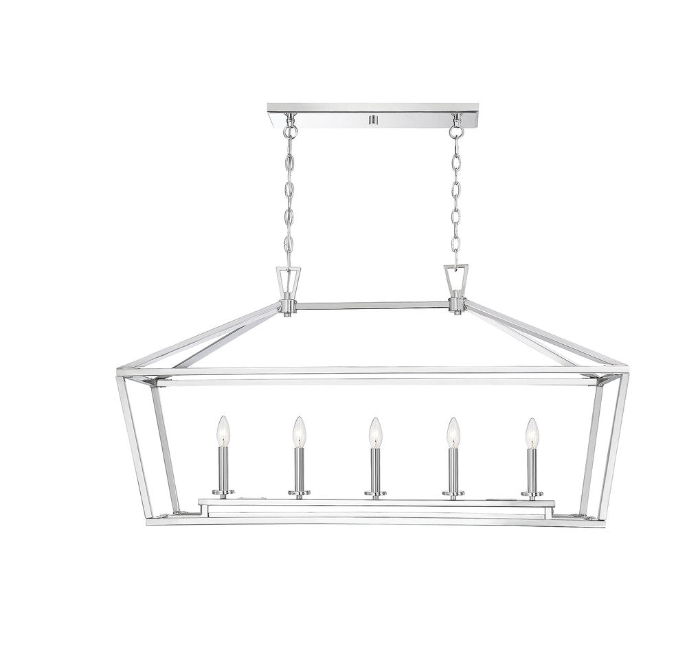 Townsend 5-Light Linear Chandelier in Polished Nickel (1MV42) by Savoy House Linear Chandeliers LG Floor Sample Default Title  