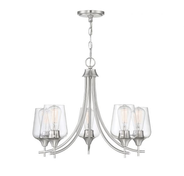 Essentials Octave Chandelier Chandelier Essentials Satin Nickel 5 