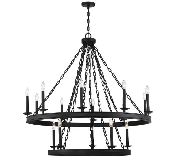 Essentials Seville Chandelier Chandelier Essentials Matte Black 15 