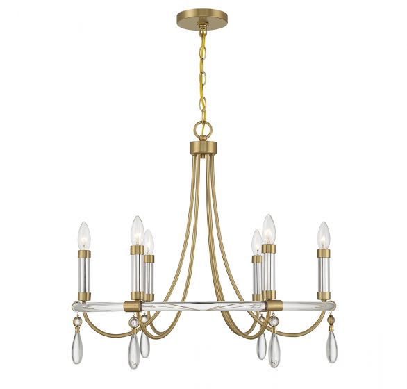 Savoy House Mayfair Chandelier Chandelier Savoy House Warm Brass and Chrome 6 