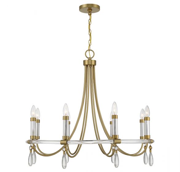 Savoy House Mayfair Chandelier Chandelier Savoy House Warm Brass and Chrome 8 