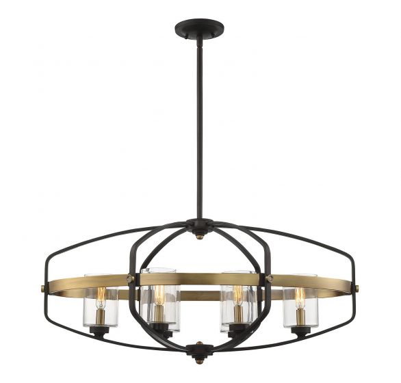 Savoy House Kirkland Chandelier Chandeliers Savoy House English Bronze and Warm Brass 6 