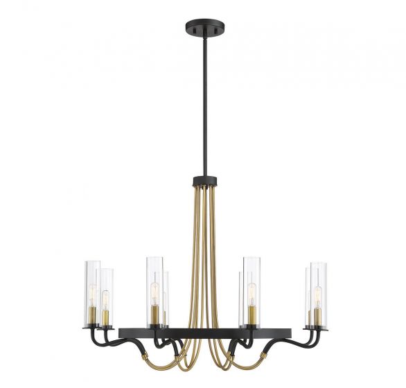 Savoy House Kearney Chandelier Chandelier Savoy House Vintage Black with Warm Brass 8 