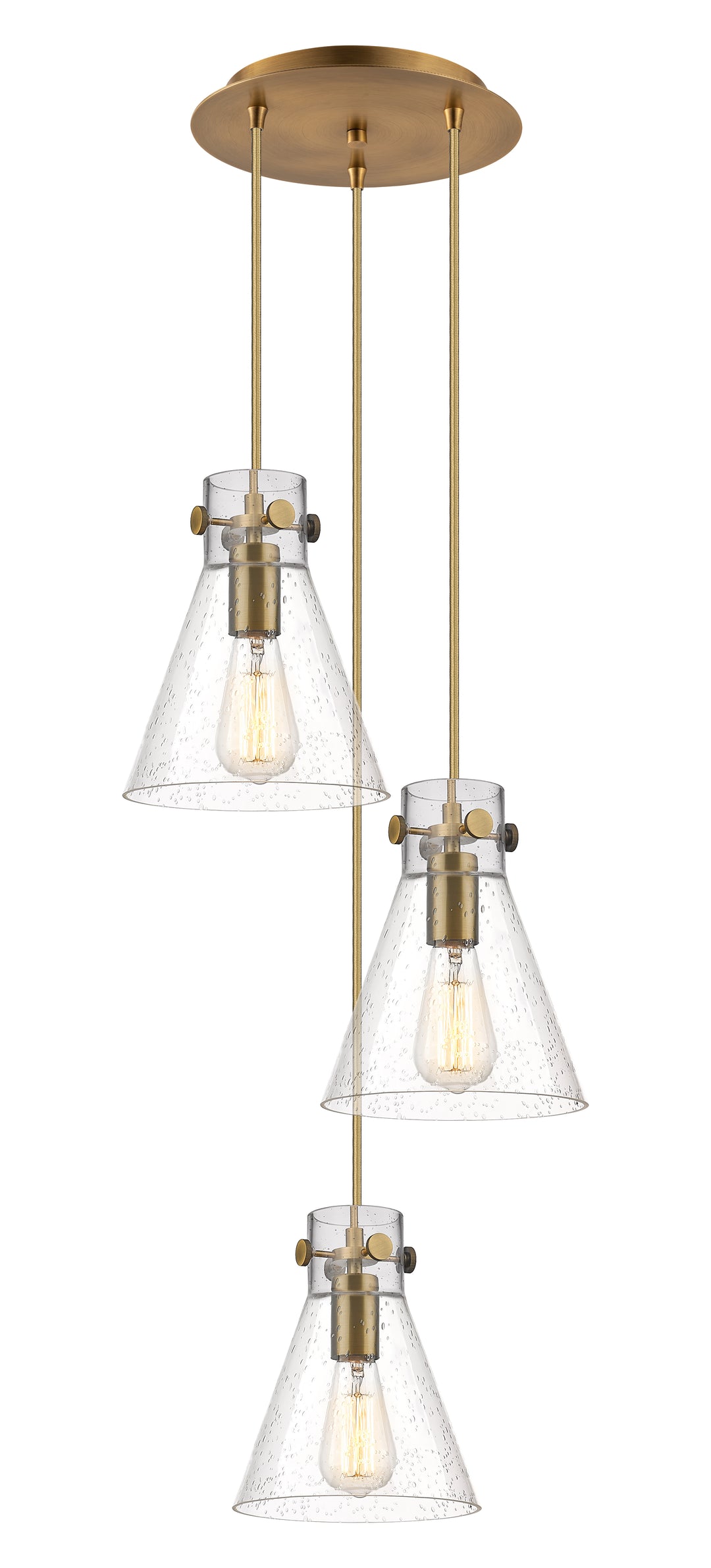 Innovations Lighting Newton Cone 8" Multi Pendant - Brushed Brass Pendants Innovations Lighting   