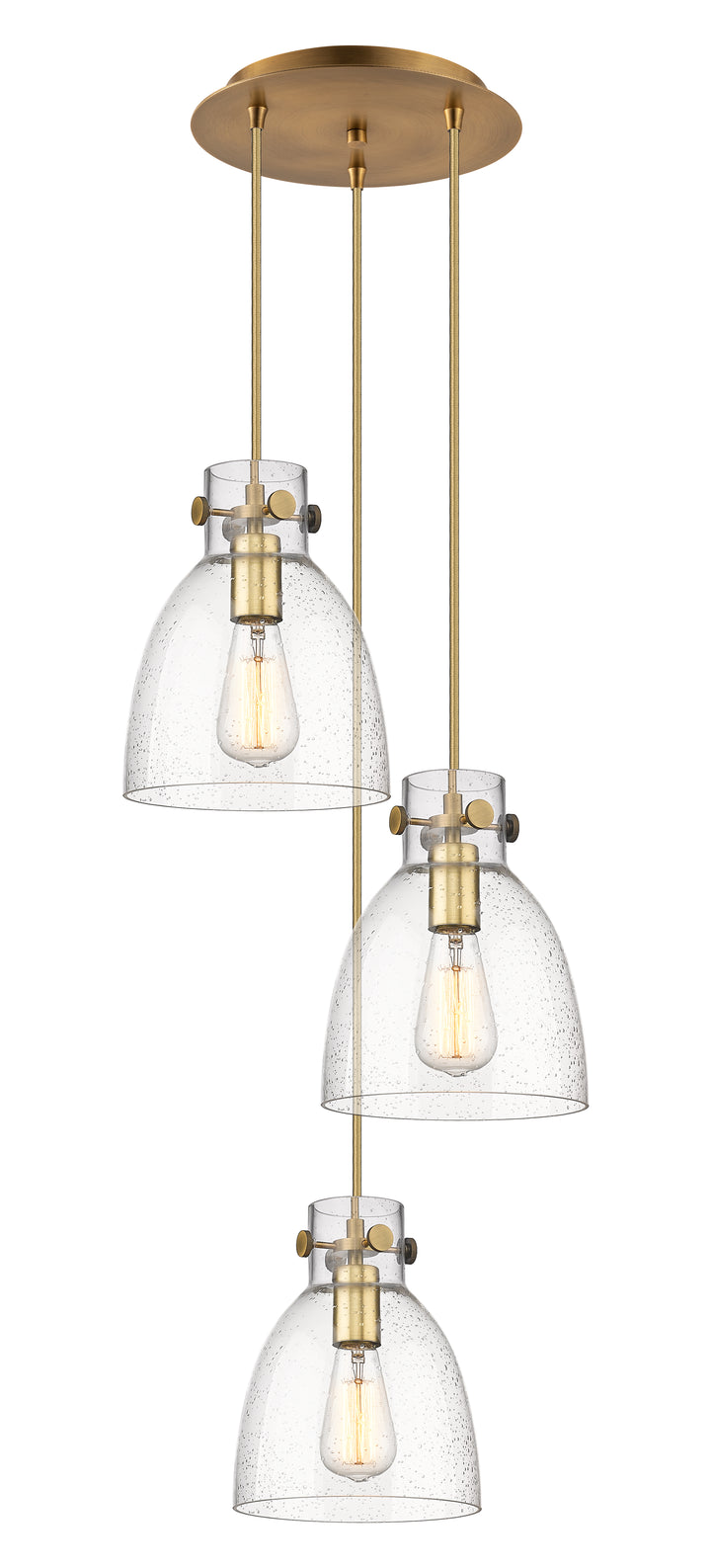 Innovations Lighting Newton Bell 8" Multi Pendant - Brushed Brass Pendants Innovations Lighting   