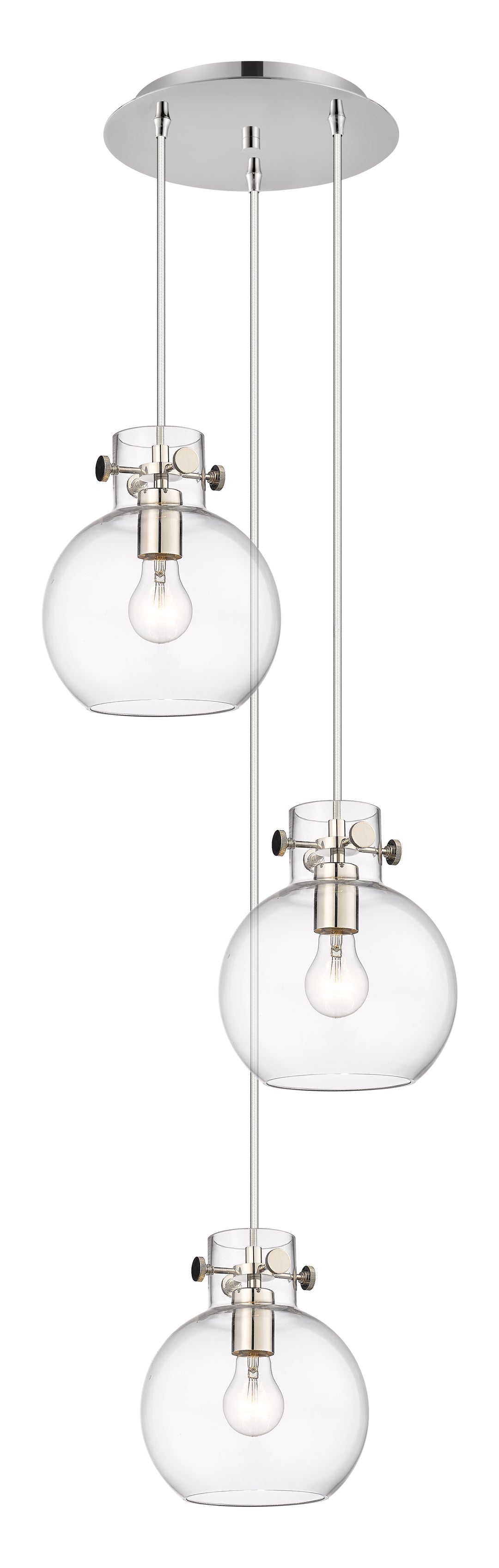 Innovations Lighting Newton Sphere 8" Multi Pendant - Polished Nickel