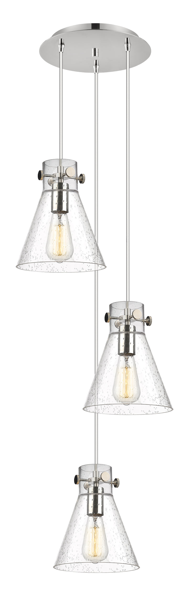 Innovations Lighting Newton Cone 8" Multi Pendant - Polished Nickel Pendants Innovations Lighting   