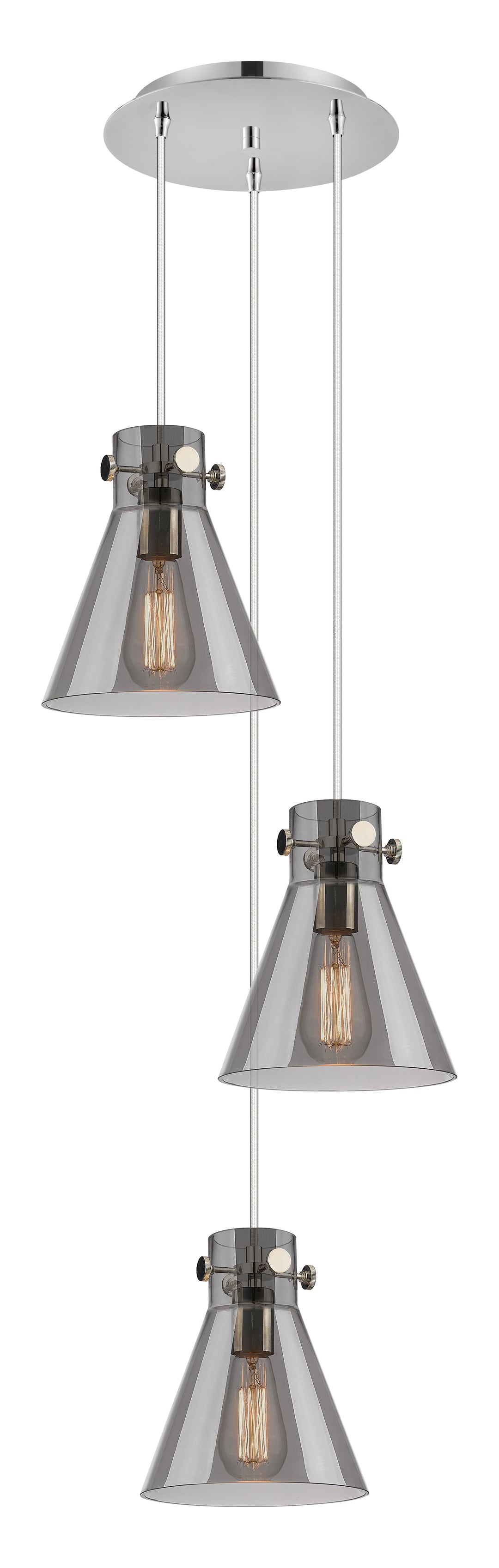 Innovations Lighting Newton Cone 8" Multi Pendant - Polished Nickel Pendants Innovations Lighting   