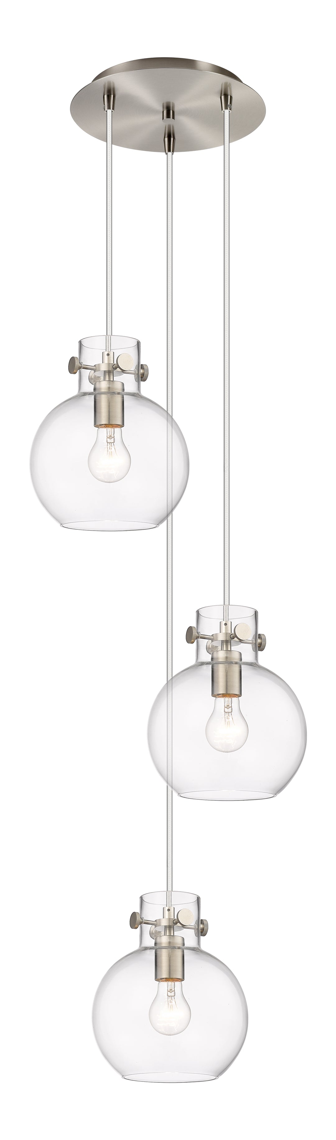 Innovations Lighting Newton Sphere 8" Multi Pendant - Brushed Satin Nickel